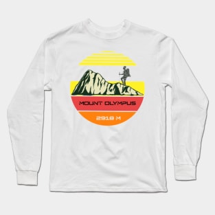 Mount Olympus, 2918m ,Climber Long Sleeve T-Shirt